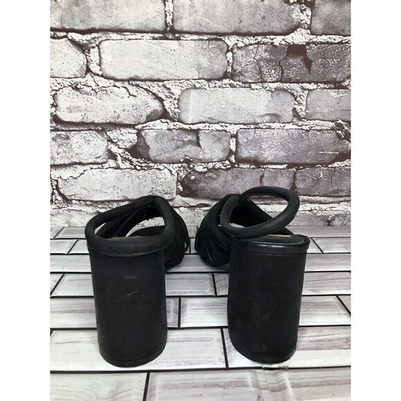 Free People Black Leather Cuban Heel Cage Strappy Sandals Women’s 37.5M US/7M US - Picture 4 of 16